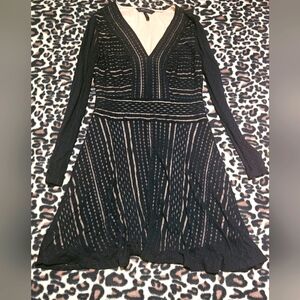 Womens black long sleeved dress